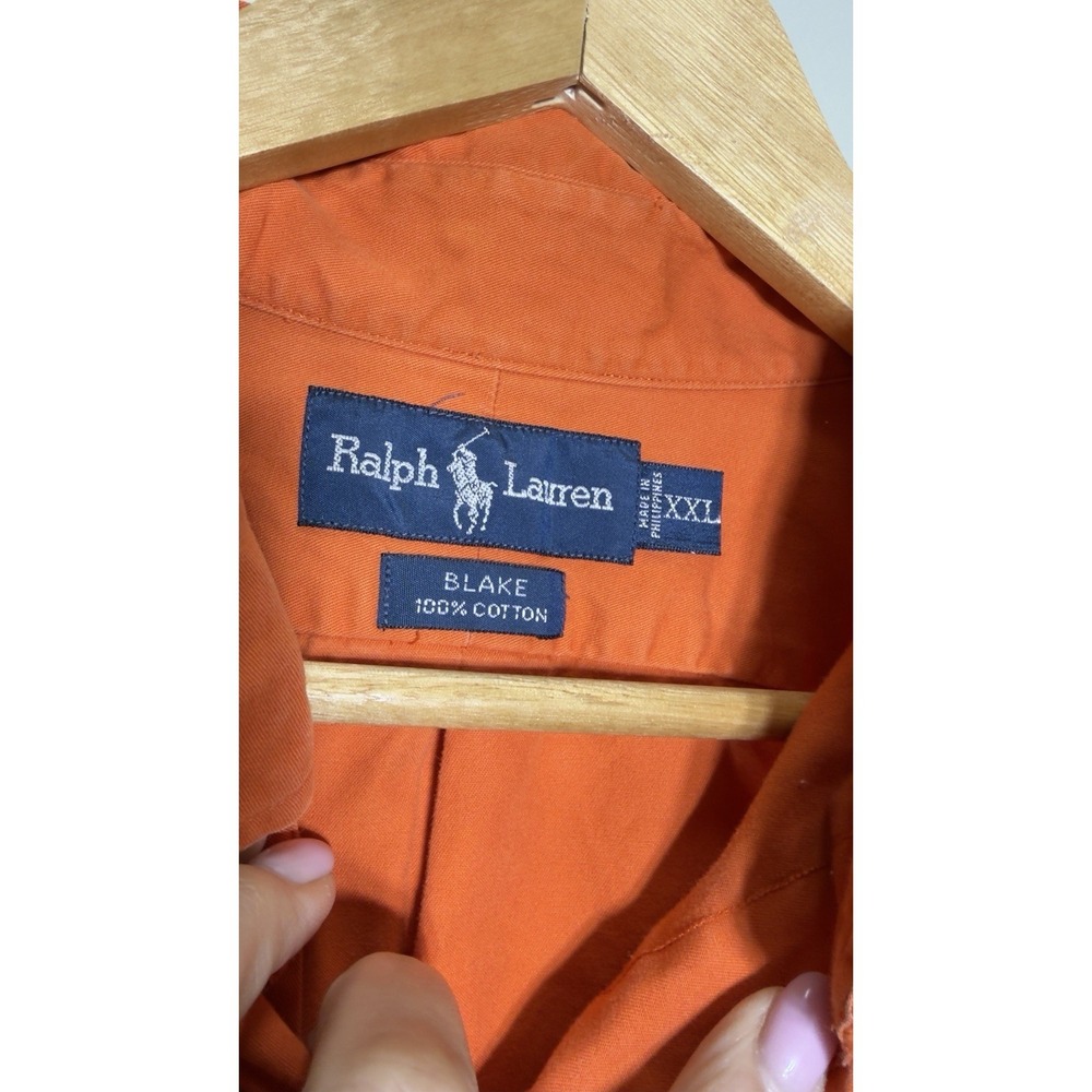 Polo Ralph Lauren Blake Shirt Mens XXL Orange Cotton Long Sleeve Button Down - Picture 2 of 6